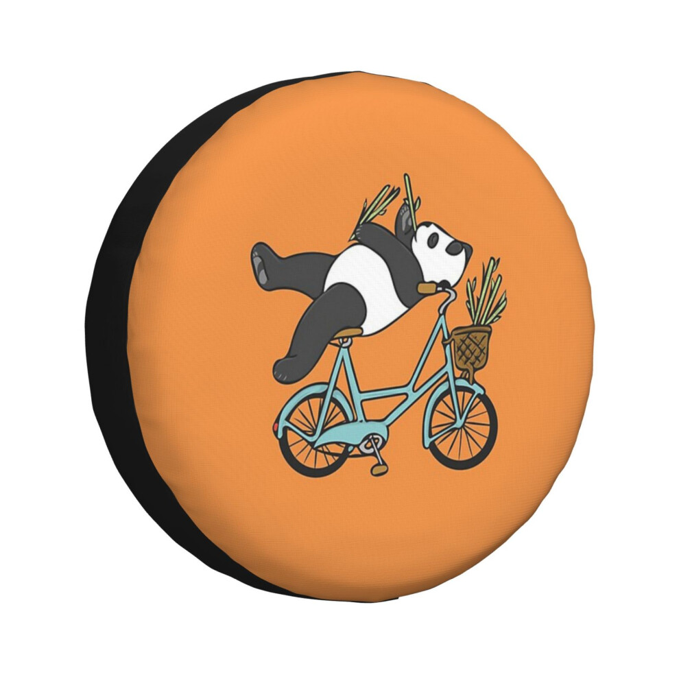 (Bicycling Panda _5371) Spare Tire Cover For Rv Trailer, Waterproof Wheel Covers Protectors Camper Fit For Jeep Wrangler Rv Suv Van Truck Travel Vehic 6931076081881