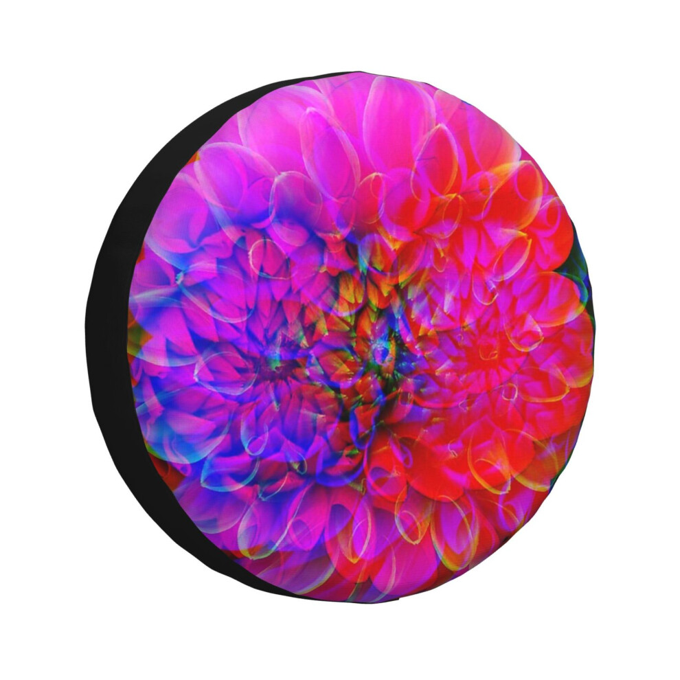 (Dahlia Days_5786) Spare Tire Cover for RV Trailer, Waterproof Wheel Covers Protectors Camper Fit for Jeep Wrangler Rv SUV Van Truck Travel Vehicle /-image-OPC-PGN78YR-NEW