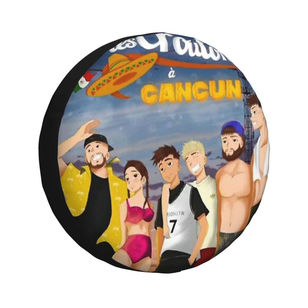 (Croutons In Cancun_5319) Spare Tire Cover For Rv Trailer, Waterproof Wheel Covers Protectors Camper Fit For Jeep Wrangler Rv Suv Van Truck Travel Veh 6931076090814