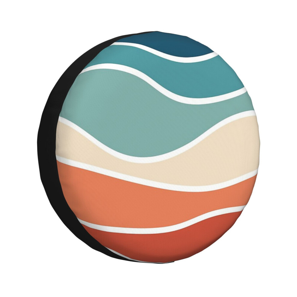 (Colorful Retro Style Waves_2611) Spare Tire Cover for RV Trailer, Waterproof Wheel Covers Protectors Camper Fit for Jeep Wrangler Rv SUV Van Truck Tr-image-OPC-PGN797G-NEW