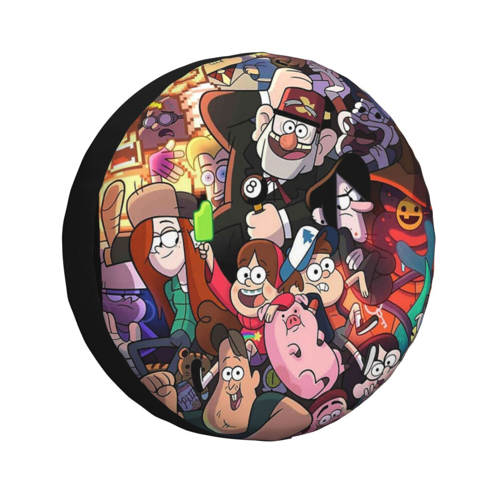 (Gravity Falls_2274) Spare Tire Cover For Rv Trailer, Waterproof Wheel Covers Protectors Camper Fit For Jeep Wrangler Rv Suv Van Truck Travel Vehicle 6931076095482