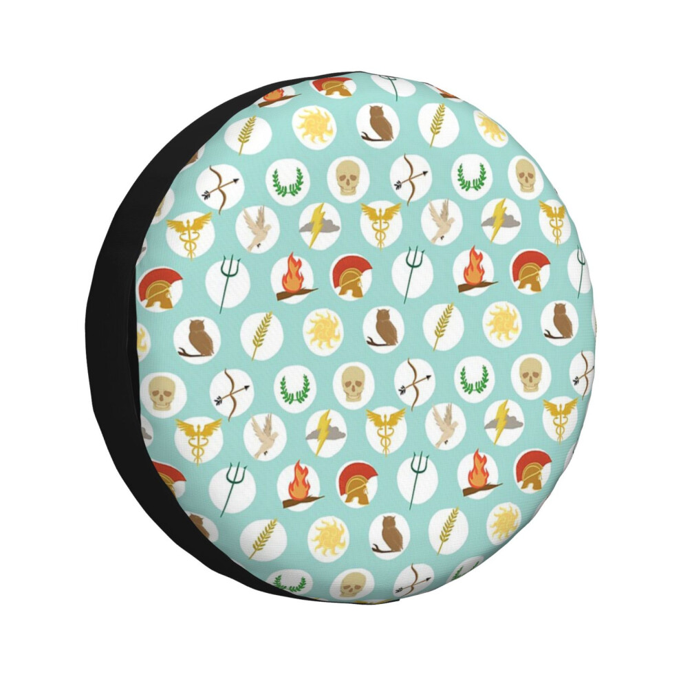(Greek Gods Mythology Repeat Pattern - Percy Jackson Inspired_2276) Spare Tire Cover For Rv Trailer, Waterproof Wheel Covers Protectors Camper Fit For 6931076095291