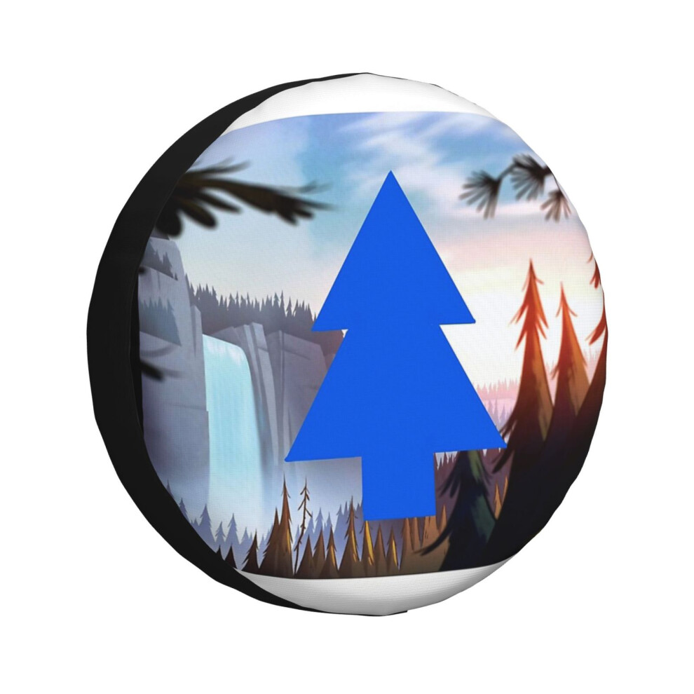 (Gravity Falls Pine Tree_511) Spare Tire Cover For Rv Trailer, Waterproof Wheel Covers Protectors Camper Fit For Jeep Wrangler Rv Suv Van Truck Travel 6931076095536