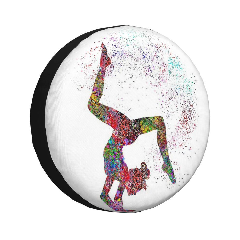 (Gymnastics Girl, Watercolor Gymnastics, Teen Gift_159) Spare Tire Cover For Rv Trailer, Waterproof Wheel Covers Protectors Camper Fit For Jeep Wrangl 6931076094461