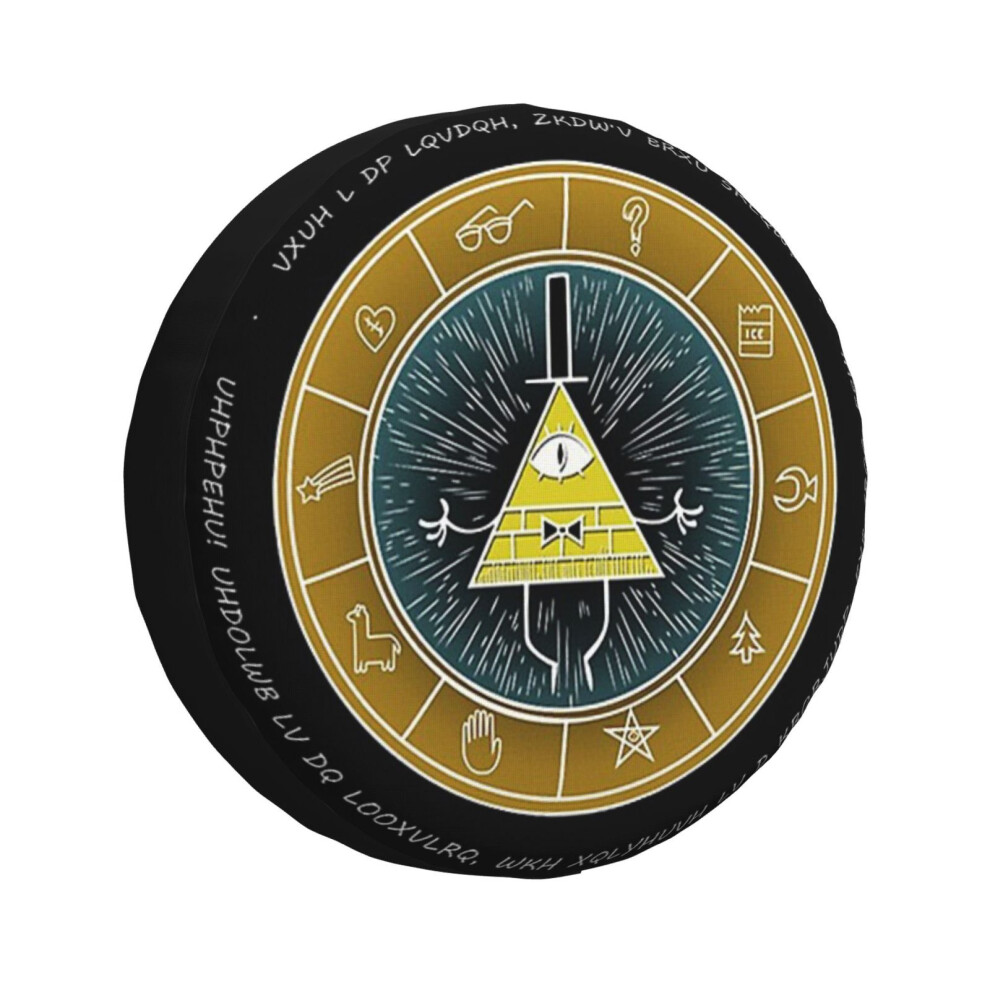 (Gravity Falls - Bill Cypher_4674) Spare Tire Cover For Rv Trailer, Waterproof Wheel Covers Protectors Camper Fit For Jeep Wrangler Rv Suv Van Truck T 6931076095550