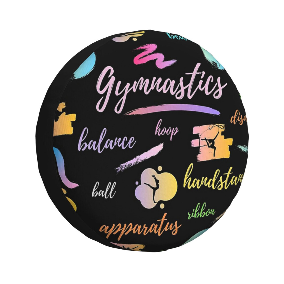 Bearlad (Gymnastics Words - Artistic Gymnastics - Rhythmc Gymnastics_7220) Spare Tire Cover For Rv Trailer, Waterproof Wheel Covers Protectors Camper Fit For