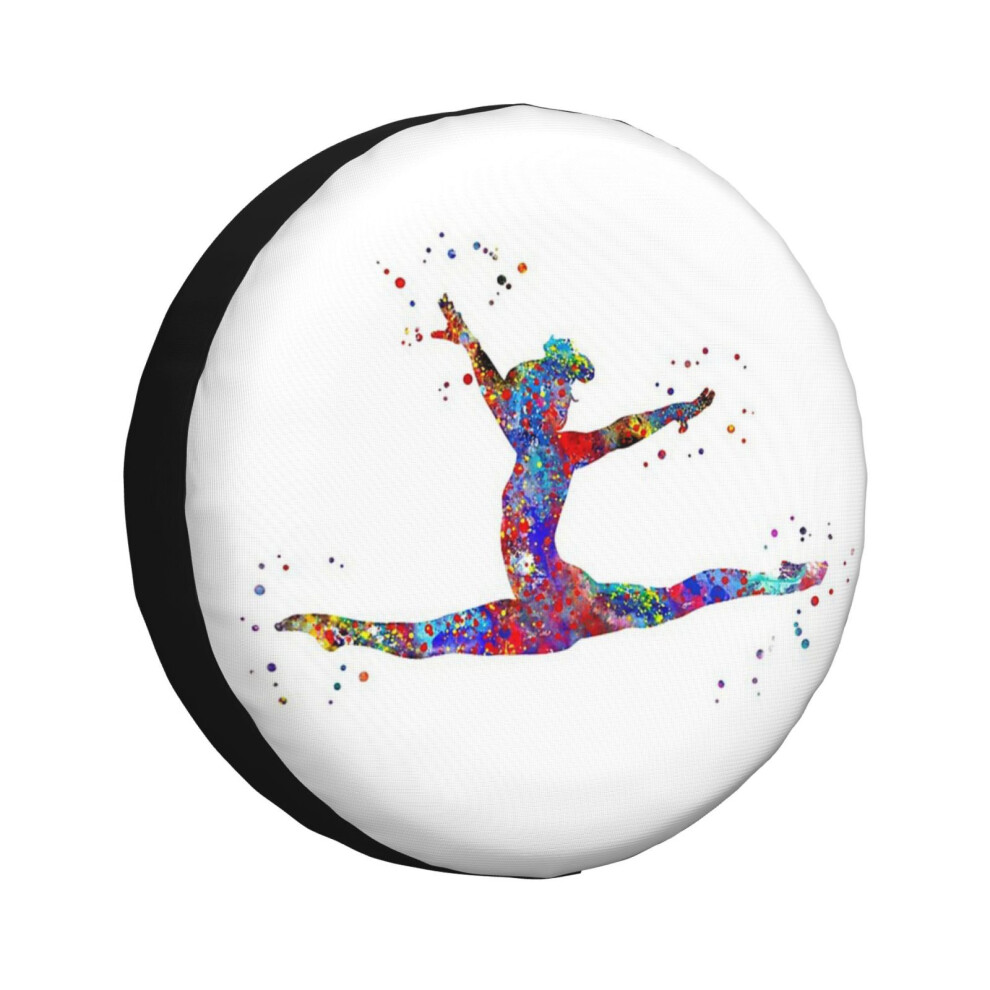 (Gymnastics Girl, Watercolor Gymnastics_555) Spare Tire Cover For Rv Trailer, Waterproof Wheel Covers Protectors Camper Fit For Jeep Wrangler Rv Suv V 6931076094447