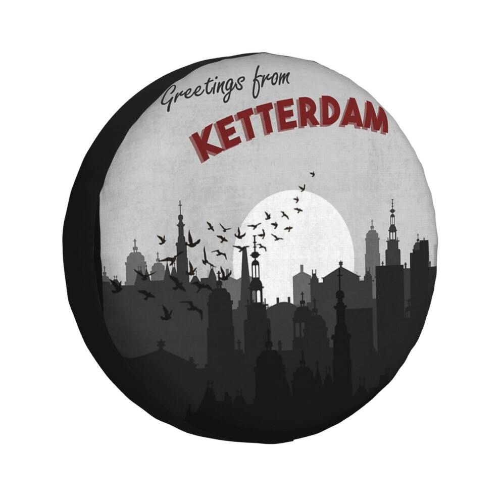 (Greetings From Ketterdam Six Of Crows Postcard Art_6812) Spare Tire Cover For Rv Trailer, Waterproof Wheel Covers Protectors Camper Fit For Jeep Wran 6931076095161