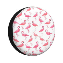 (Flamingos_6679) Spare Tire Cover for RV Trailer, Waterproof Wheel Covers Protectors Camper Fit for Jeep Wrangler Rv SUV Van Truck Travel Vehicle / 14 15 16 17 Inch