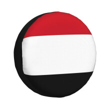 (Flag Of Yemen_5245) Spare Tire Cover for RV Trailer, Waterproof Wheel Covers Protectors Camper Fit for Jeep Wrangler Rv SUV Van Truck Travel Vehicle / 14 15 16 17 Inch