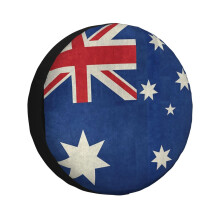 (Flag Of Australia, Retro Textured_6102) Spare Tire Cover for RV Trailer, Waterproof Wheel Covers Protectors Camper Fit for Jeep Wrangler Rv SUV Van Truck Travel Vehicle / 14 15 16 17 Inch