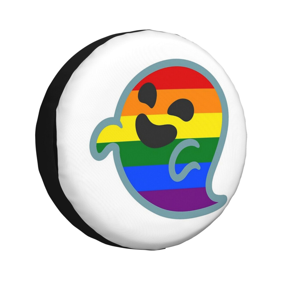 (Gay Pride Android Ghost Emoji_4763) Spare Tire Cover For Rv Trailer, Waterproof Wheel Covers Protectors Camper Fit For Jeep Wrangler Rv Suv Van Truck 6931076098070