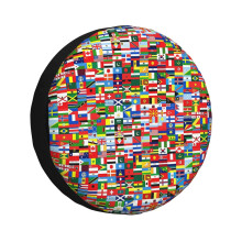 (Flags_1163) Spare Tire Cover for RV Trailer, Waterproof Wheel Covers Protectors Camper Fit for Jeep Wrangler Rv SUV Van Truck Travel Vehicle / 14 15 16 17 Inch
