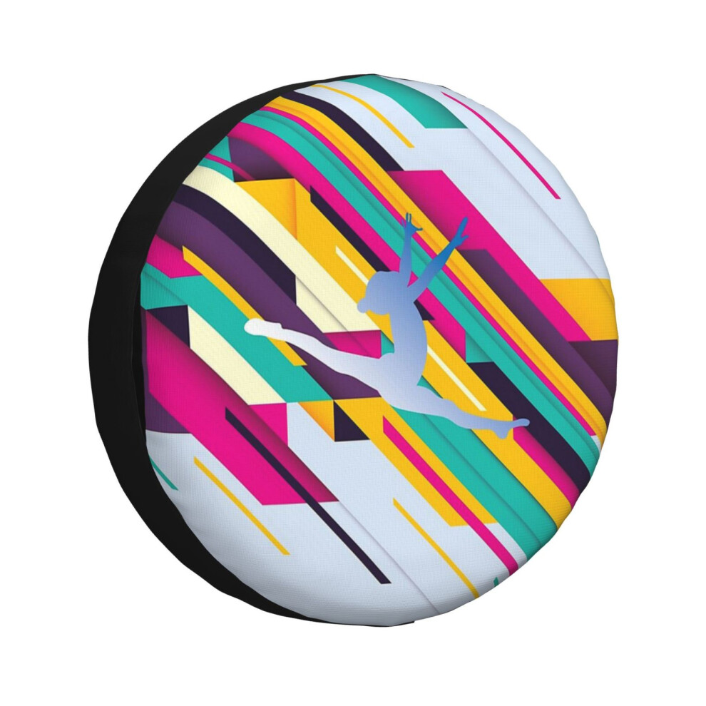 (Geometric Gymnast_2703) Spare Tire Cover For Rv Trailer, Waterproof Wheel Covers Protectors Camper Fit For Jeep Wrangler Rv Suv Van Truck Travel Vehi 6931076097783