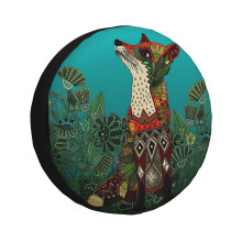 (Floral Fox_459) Spare Tire Cover for RV Trailer, Waterproof Wheel Covers Protectors Camper Fit for Jeep Wrangler Rv SUV Van Truck Travel Vehicle / 14 15 16 17 Inch