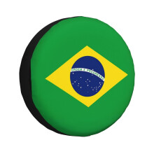 (Flag Of Brazil_3226) Spare Tire Cover for RV Trailer, Waterproof Wheel Covers Protectors Camper Fit for Jeep Wrangler Rv SUV Van Truck Travel Vehicle / 14 15 16 17 Inch