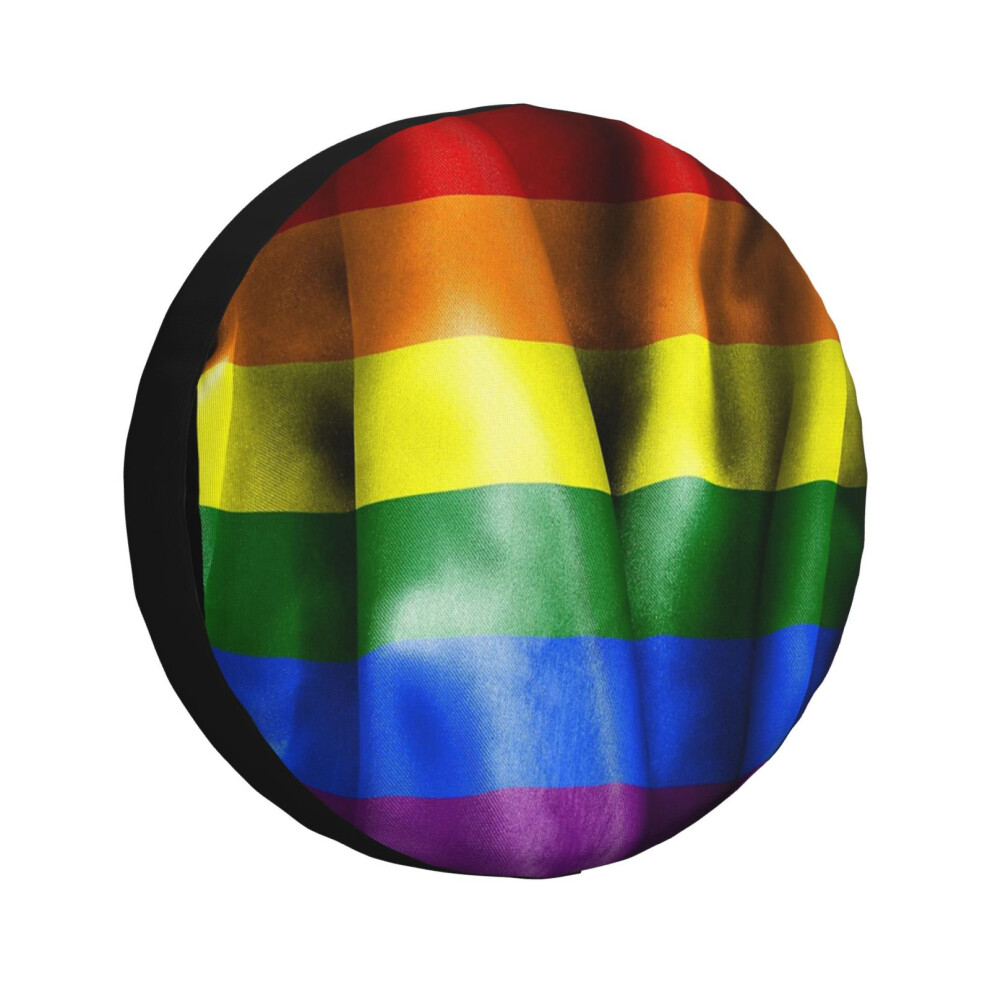 (Gay Pride Flag_3841) Spare Tire Cover For Rv Trailer, Waterproof Wheel Covers Protectors Camper Fit For Jeep Wrangler Rv Suv Van Truck Travel Vehicle 6931076098063