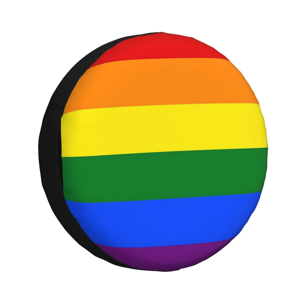 (Gay Pride Rainbow Flag_427) Spare Tire Cover For Rv Trailer, Waterproof Wheel Covers Protectors Camper Fit For Jeep Wrangler Rv Suv Van Truck Travel 6931076098049