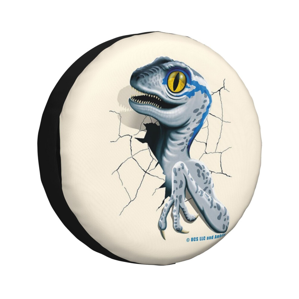 (Jurassic World - Baby Velociraptor_1747) Spare Tire Cover For Rv Trailer, Waterproof Wheel Covers Protectors Camper Fit For Jeep Wrangler Rv Suv Blue 6931076106263