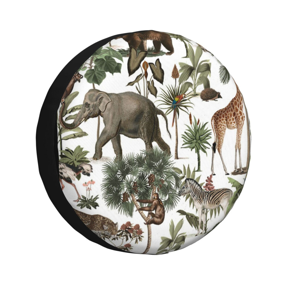 (Jungle Wild Animals Pattern_403) Spare Tire Cover For Rv Trailer, Waterproof Wheel Covers Protectors Camper Fit For Jeep Wrangler Rv Suv Van Truck Tr 6931076106324