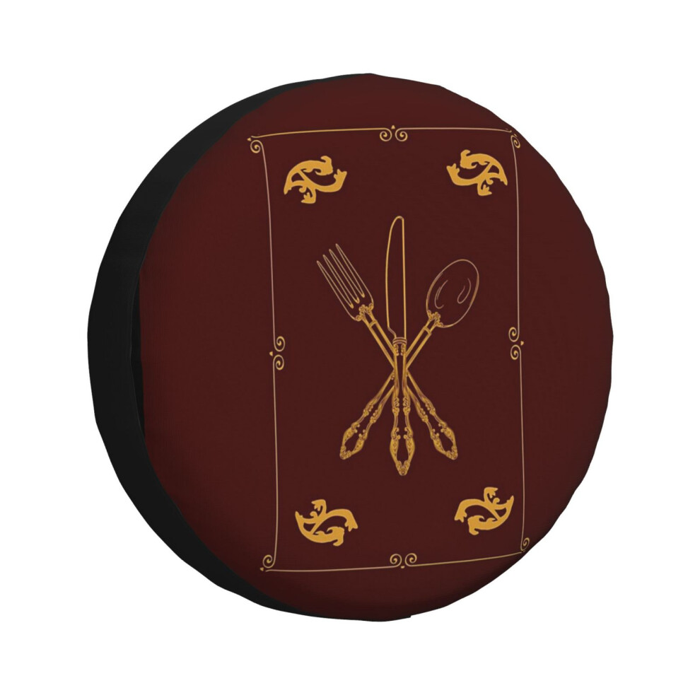 (Just Add Magic Utensils Gold With Border_293) Spare Tire Cover for RV Trailer, Waterproof Wheel Covers Protectors Camper Fit for Jeep Wrangler Rv SUV-image-OPC-PGN7B8F-NEW