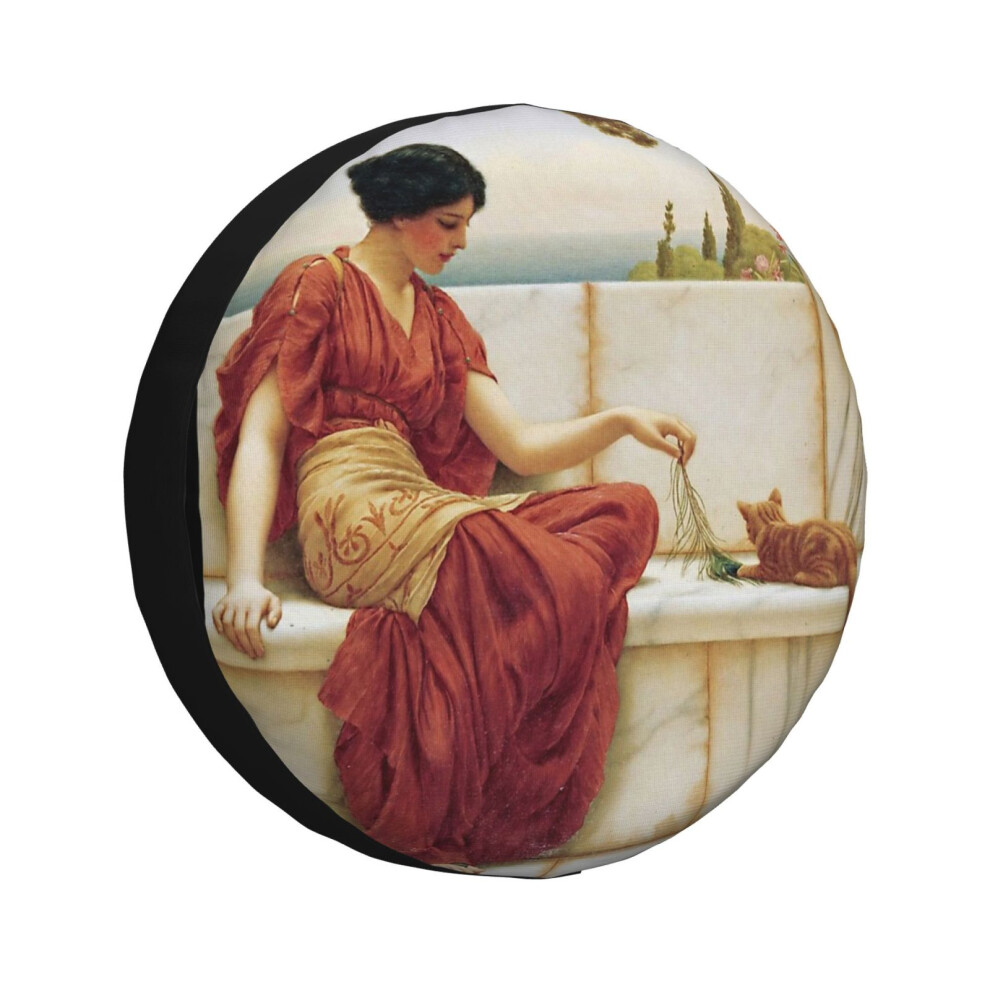 (John William Godward - The Favourite_3251) Spare Tire Cover For Rv Trailer, Waterproof Wheel Covers Protectors Camper Fit For Jeep Wrangler Rv Suv Va 6931076106843