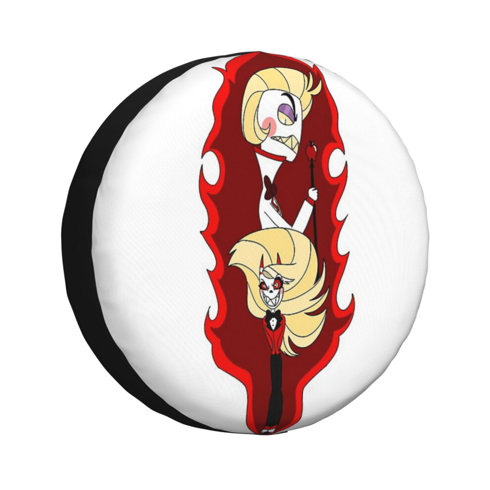(Hazbin Hotel Charlie And Lucifer Merch_5763) Spare Tire Cover For Rv Trailer, Waterproof Wheel Covers Protectors Camper Fit For Jeep Wrangler Rv Suv 6931076092979