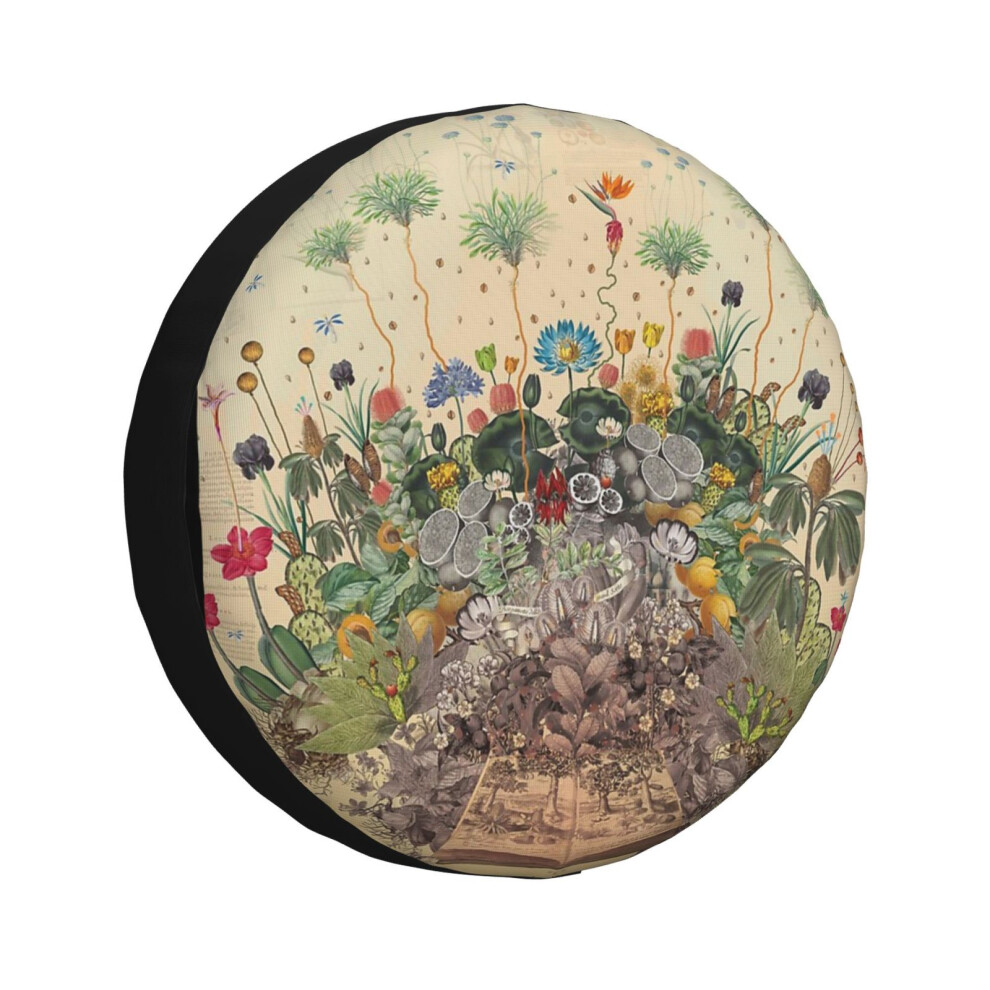 (Fantastic Botanical_670) Spare Tire Cover For Rv Trailer, Waterproof Wheel Covers Protectors Camper Fit For Jeep Wrangler Rv Suv Van Truck Travel Veh 6931076102616