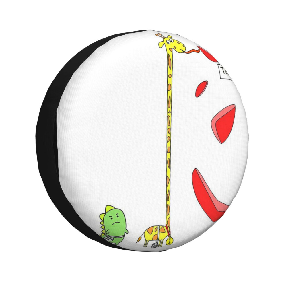 (Giraffe And Dino Climbing Climbing Competition Bouldering_3857) Spare Tire Cover For Rv Trailer, Waterproof Wheel Covers Protectors Camper Fit For Je 6931076097196
