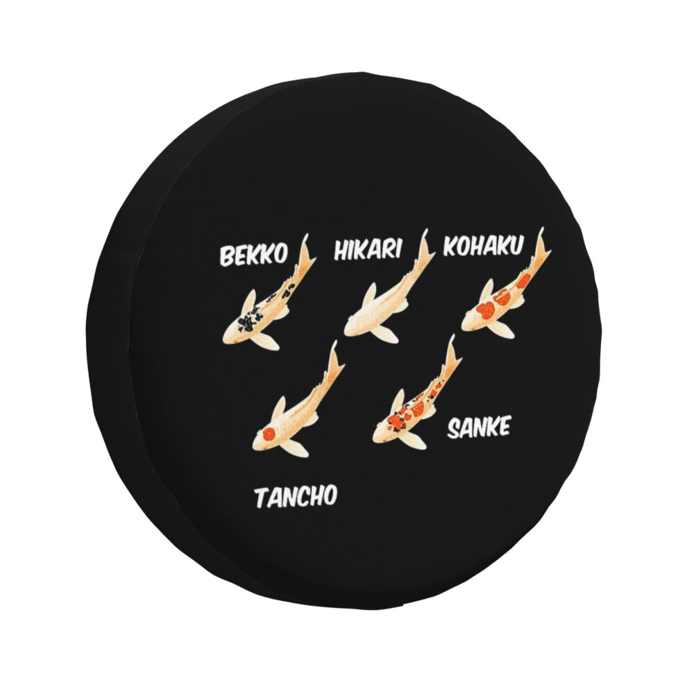 (Koi Fish Owner Fish Breed Japan Carp_725) Spare Tire Cover for RV Trailer, Waterproof Wheel Covers Protectors Camper Fit for Jeep Wrangler Rv SUV Van-image-OPC-PGN7CQF-NEW