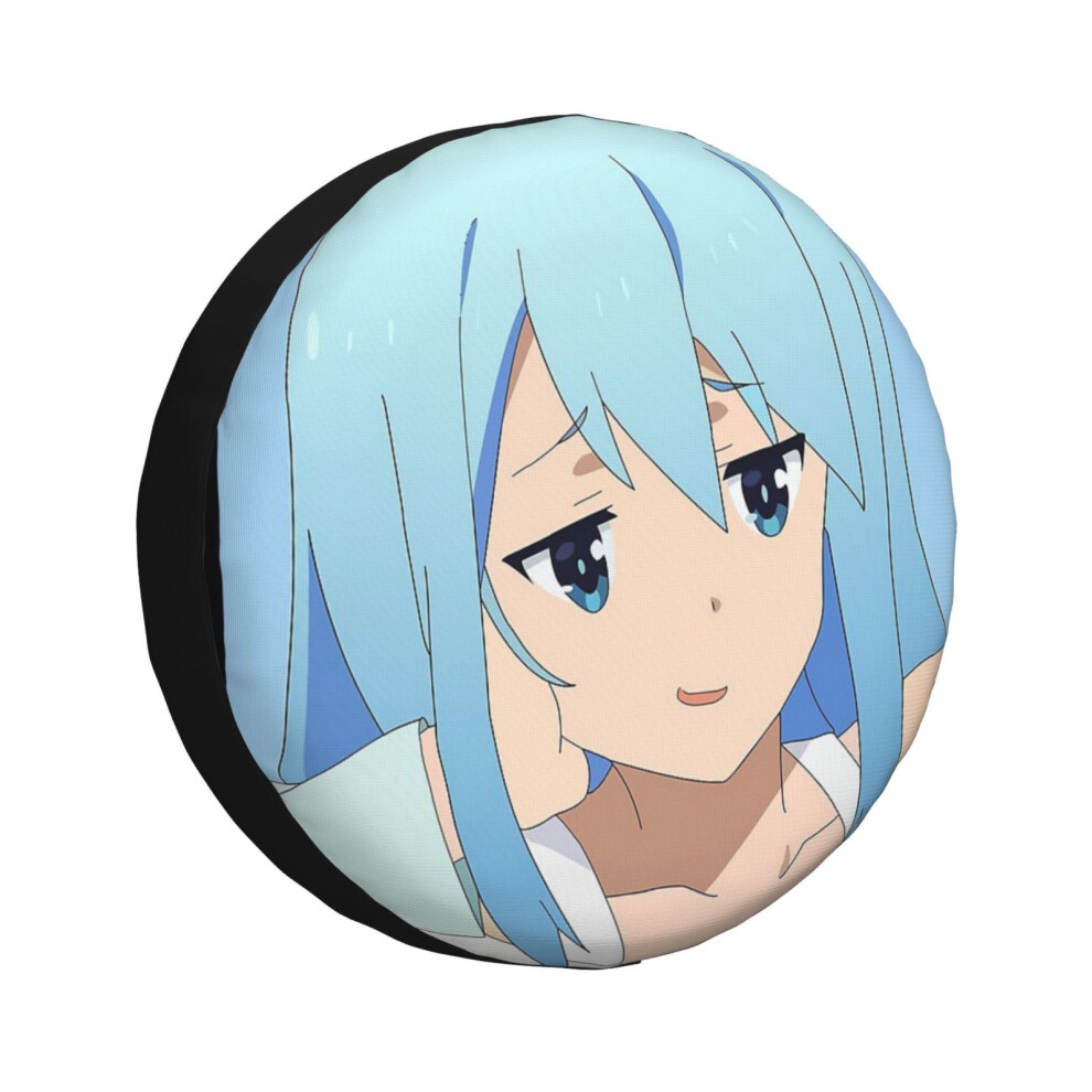 (Konosuba Aqua Smirk_3400) Spare Tire Cover for RV Trailer, Waterproof Wheel Covers Protectors Camper Fit for Jeep Wrangler Rv SUV Van Truck Travel Ve-image-OPC-PGN7CQX-NEW