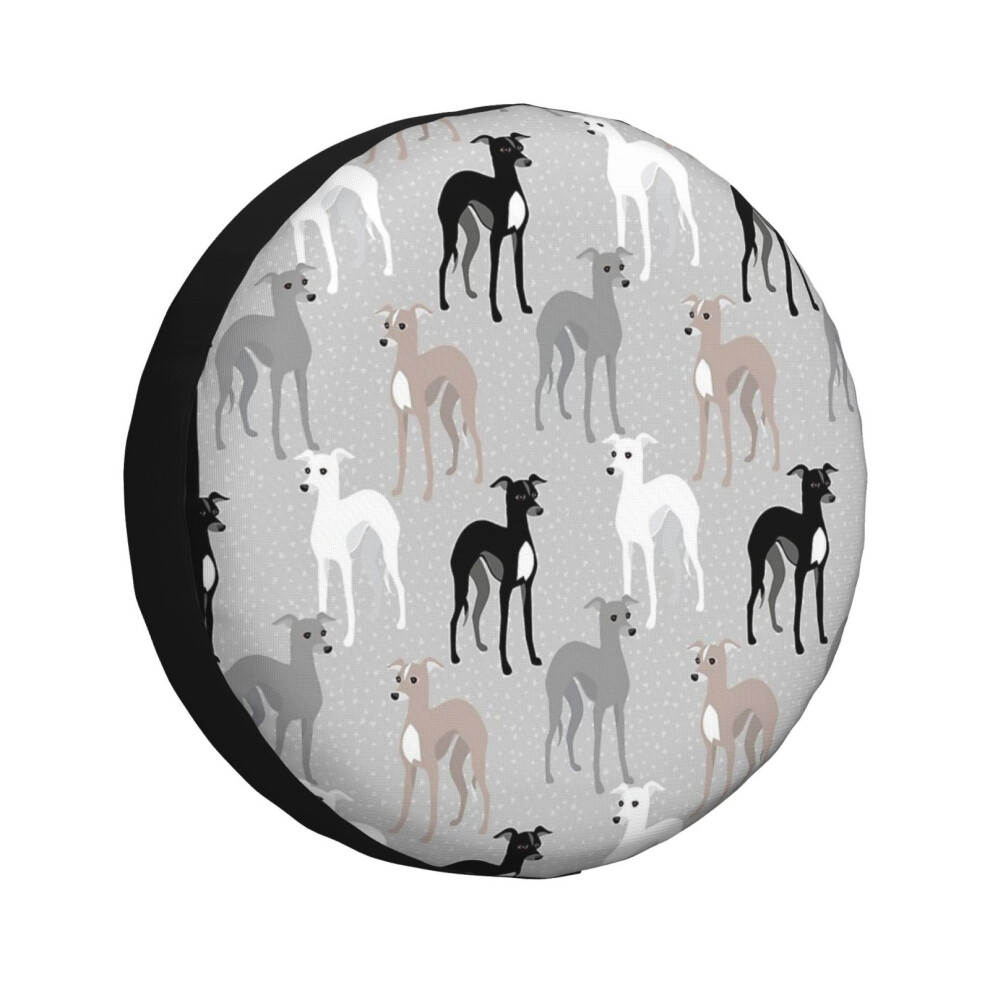 (Italian Greyhounds_6700) Spare Tire Cover For Rv Trailer, Waterproof Wheel Covers Protectors Camper Fit For Jeep Wrangler Rv Suv Van Truck Travel Veh 6931076108427