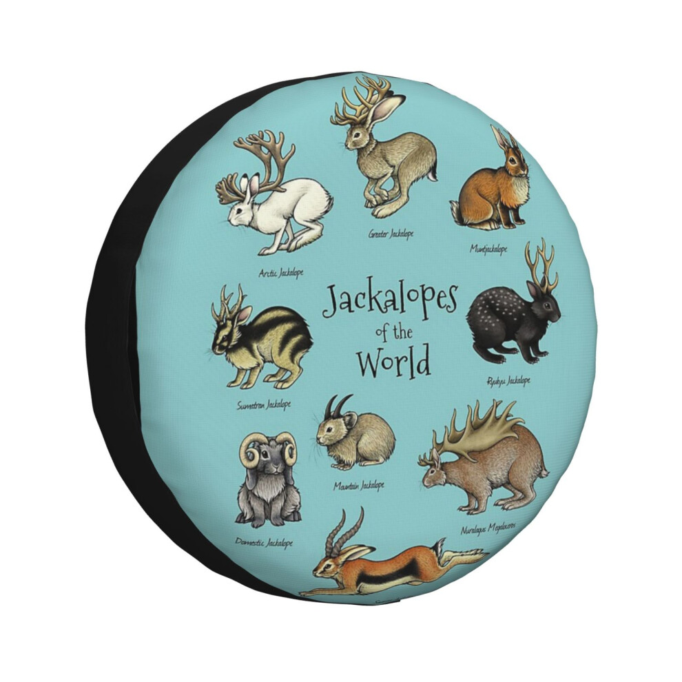(Jackalopes Of The World_6566) Spare Tire Cover For Rv Trailer, Waterproof Wheel Covers Protectors Camper Fit For Jeep Wrangler Rv Suv Van Truck Trave 6931076107994