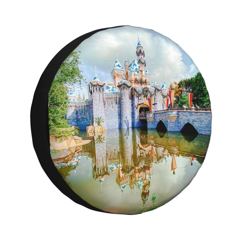 (Holiday Castle Views_5246) Spare Tire Cover For Rv Trailer, Waterproof Wheel Covers Protectors Camper Fit For Jeep Wrangler Rv Suv Van Truck Travel V 6931076111762