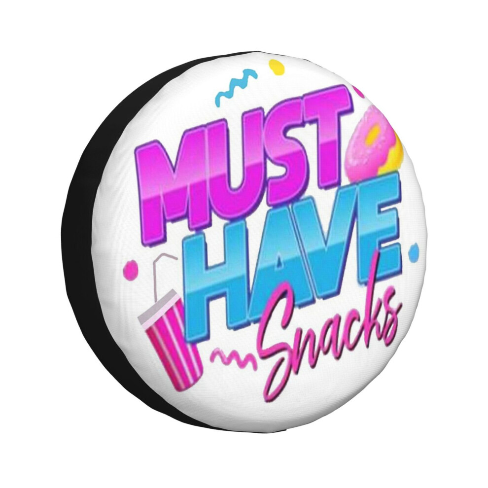 (Morejstu Merch Must Have Snacks White_409) Spare Tire Cover For Rv Trailer, Waterproof Wheel Covers Protectors Camper Fit For Jeep Wrangler Rv Suv Va 6931076114497