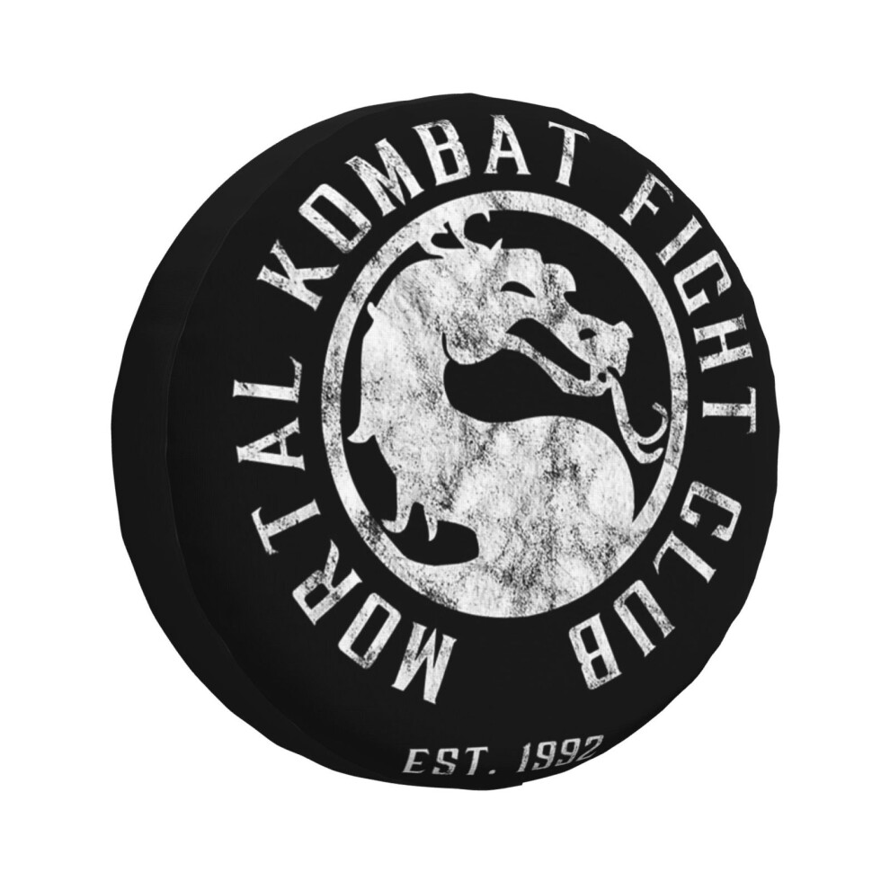 (Mortal Kombat Fight Club Mortal Kombat 11 Distressed Logo_4273) Spare Tire Cover For Rv Trailer, Waterproof Wheel Covers Protectors Camper Fit White 6931076114381