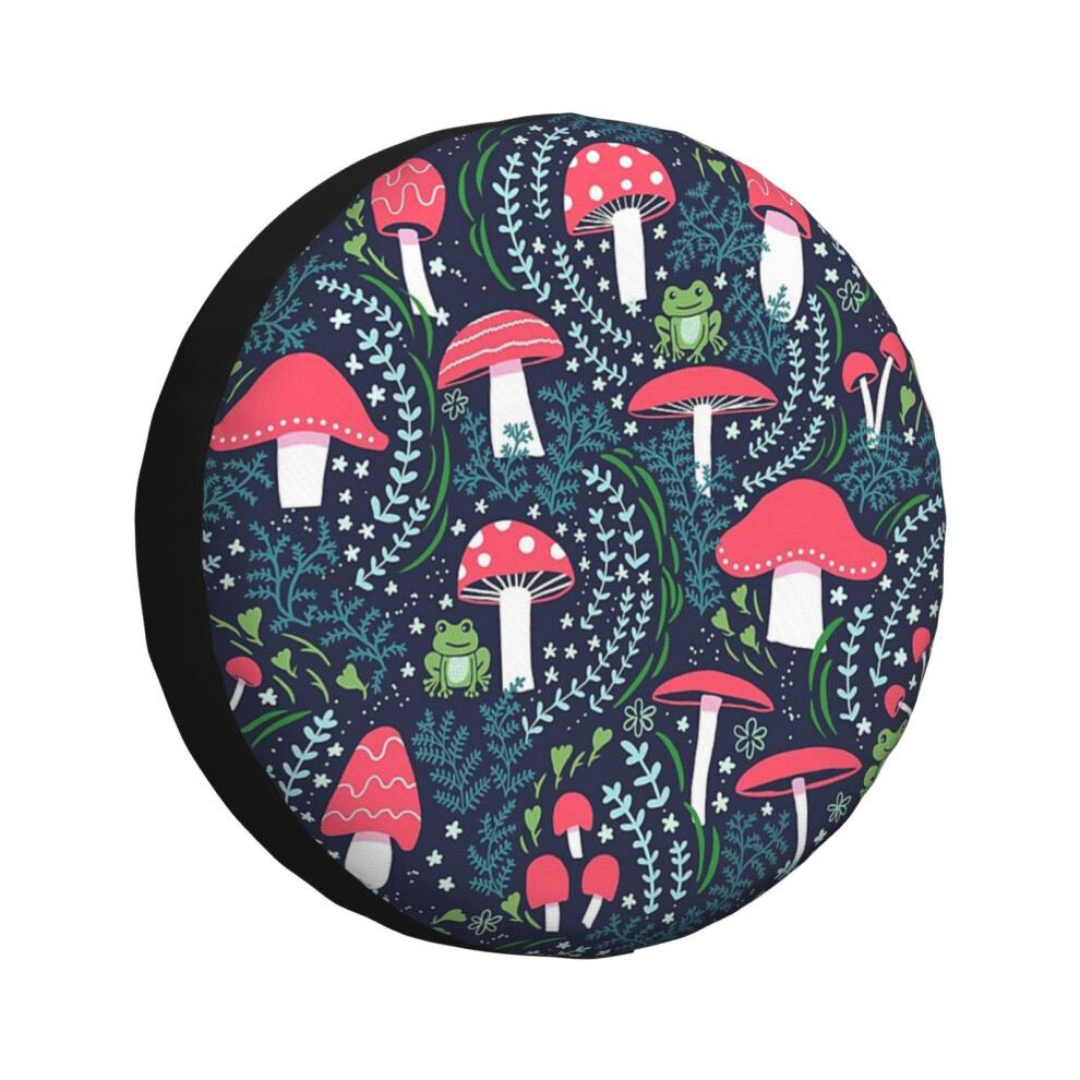 (Mushrooms, Toadstools And Frogs_709) Spare Tire Cover For Rv Trailer, Waterproof Wheel Covers Protectors Camper Fit For Jeep Wrangler Rv Suv Van Truc 6931076113476