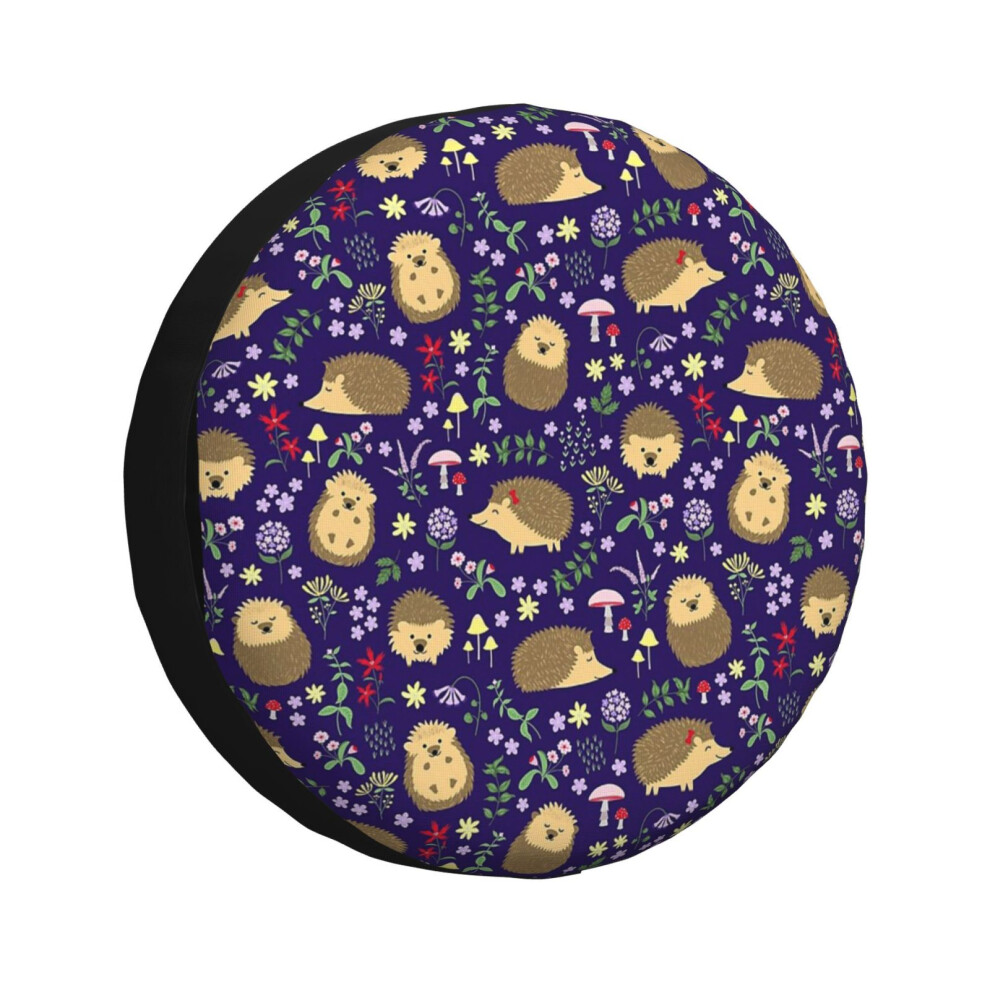 (Hedgehogs In A Magical Forest_3423) Spare Tire Cover For Rv Trailer, Waterproof Wheel Covers Protectors Camper Fit For Jeep Wrangler Rv Suv Va Purple 6931076112936