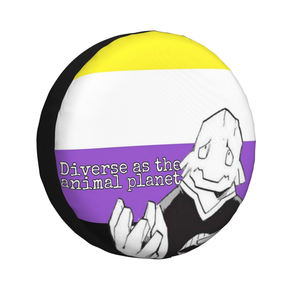 (My Hero Academia Koda Koji Non-Binary Pride Flag_3093) Spare Tire Cover For Rv Trailer, Waterproof Wheel Covers Protectors Camper Fit For Jeep Wrangl 6931076113032