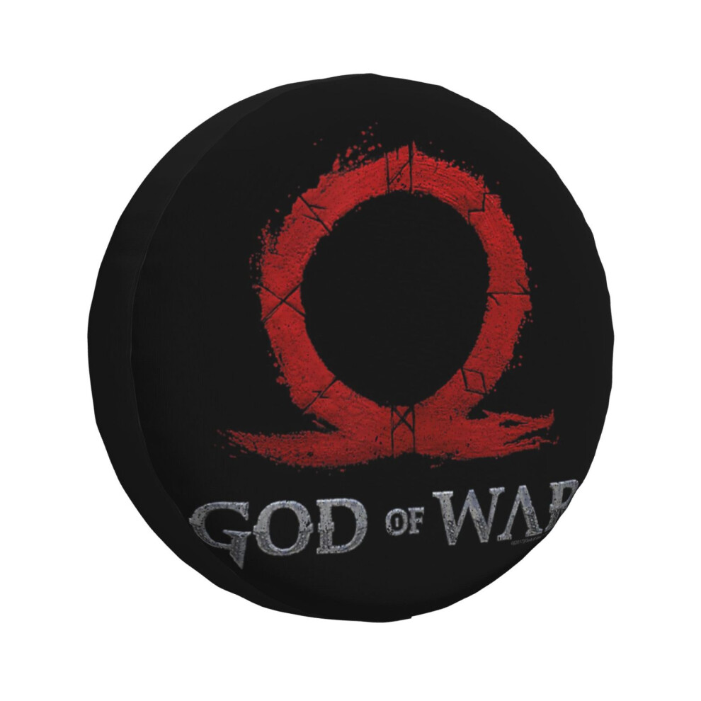 (God Of War Icon One Color Stacked Logo_4381) Spare Tire Cover For Rv Trailer, Waterproof Wheel Covers Protectors Camper Fit For Jeep Wrangler Rv Suv 6931076096519