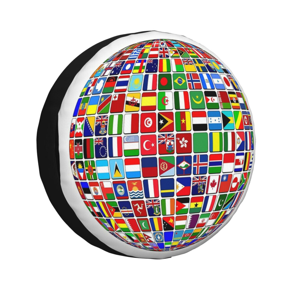 (International World Flags Countries_4200) Spare Tire Cover For Rv Trailer, Waterproof Wheel Covers Protectors Camper Fit For Jeep Wrangler Rv Suv Van 6931076108861