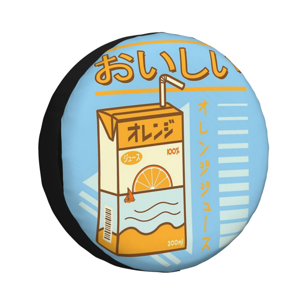 (Japanese Juice Box_7292) Spare Tire Cover For Rv Trailer, Waterproof Wheel Covers Protectors Camper Fit For Jeep Wrangler Rv Suv Van Truck Tra Orange 6931076107642