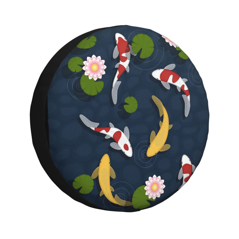 (Japanese Koi Fish Pond_7492) Spare Tire Cover for RV Trailer, Waterproof Wheel Covers Protectors Camper Fit for Jeep Wrangler Rv SUV Van Truck Travel-image-OPC-PGN7DNZ-NEW