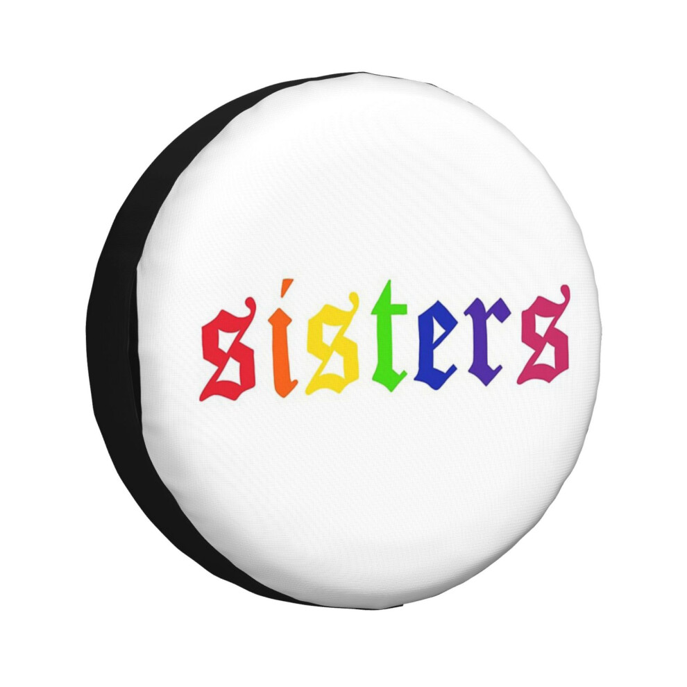 (James Charles - Rainbow Sisters (White)_6821) Spare Tire Cover For Rv Trailer, Waterproof Wheel Covers Protectors Camper Fit For Jeep Wrangler Rv Suv White 6931076107840