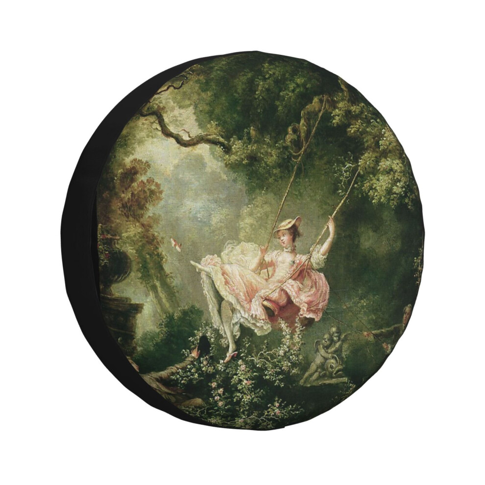 (Jean-Honore Fragonard - The Swing, 18Th Century_2787) Spare Tire Cover For Rv Trailer, Waterproof Wheel Covers Protectors Camper Fit For Jeep Wrangle 6931076107451