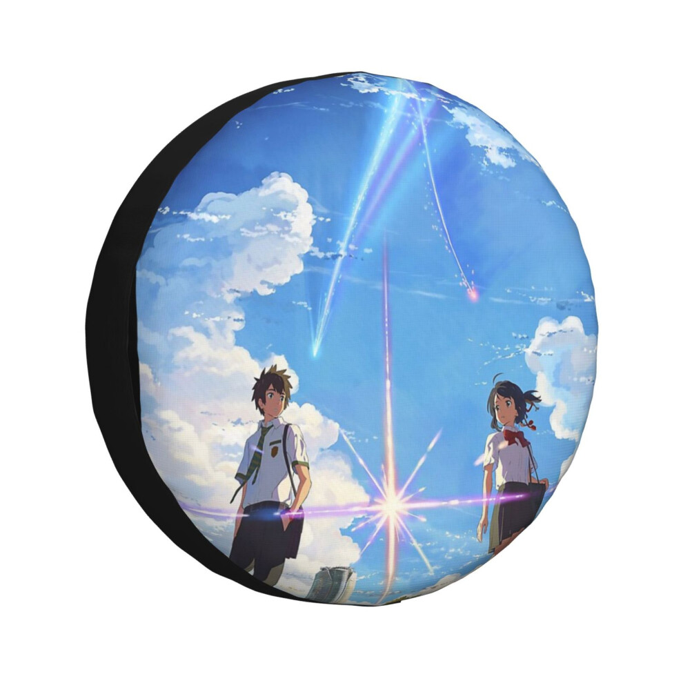 (Kimi No Na Wa Your Name Front Textless Best Res_3497) Spare Tire Cover For Rv Trailer, Waterproof Wheel Covers Protectors Camper Fit For Jeep Wrangle 6931076104672