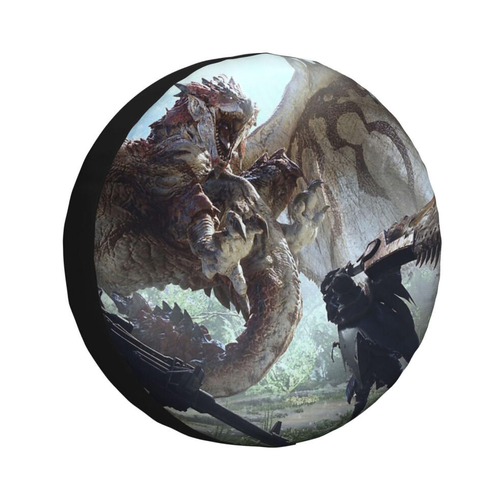 (Monster Hunter World Rathalos_2111) Spare Tire Cover For Rv Trailer, Waterproof Wheel Covers Protectors Camper Fit For Jeep Wrangler Rv Suv Van Truck 6931076114978