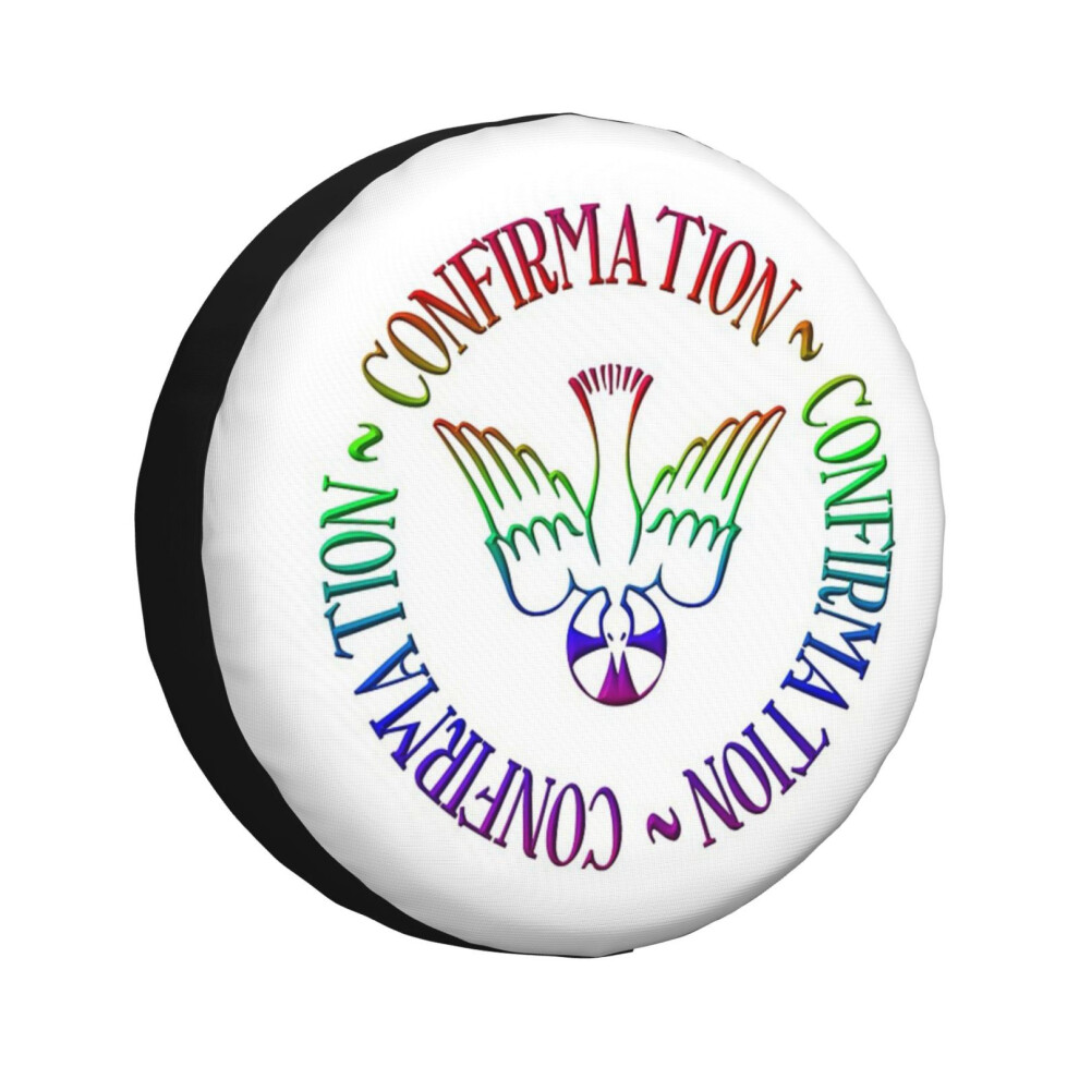 (Multicolored Sacrament Of Confirmation Holy Spirit Symbol_931) Spare Tire Cover For Rv Trailer, Waterproof Wheel Covers Protectors Camper Fit For Jee 6931076113674