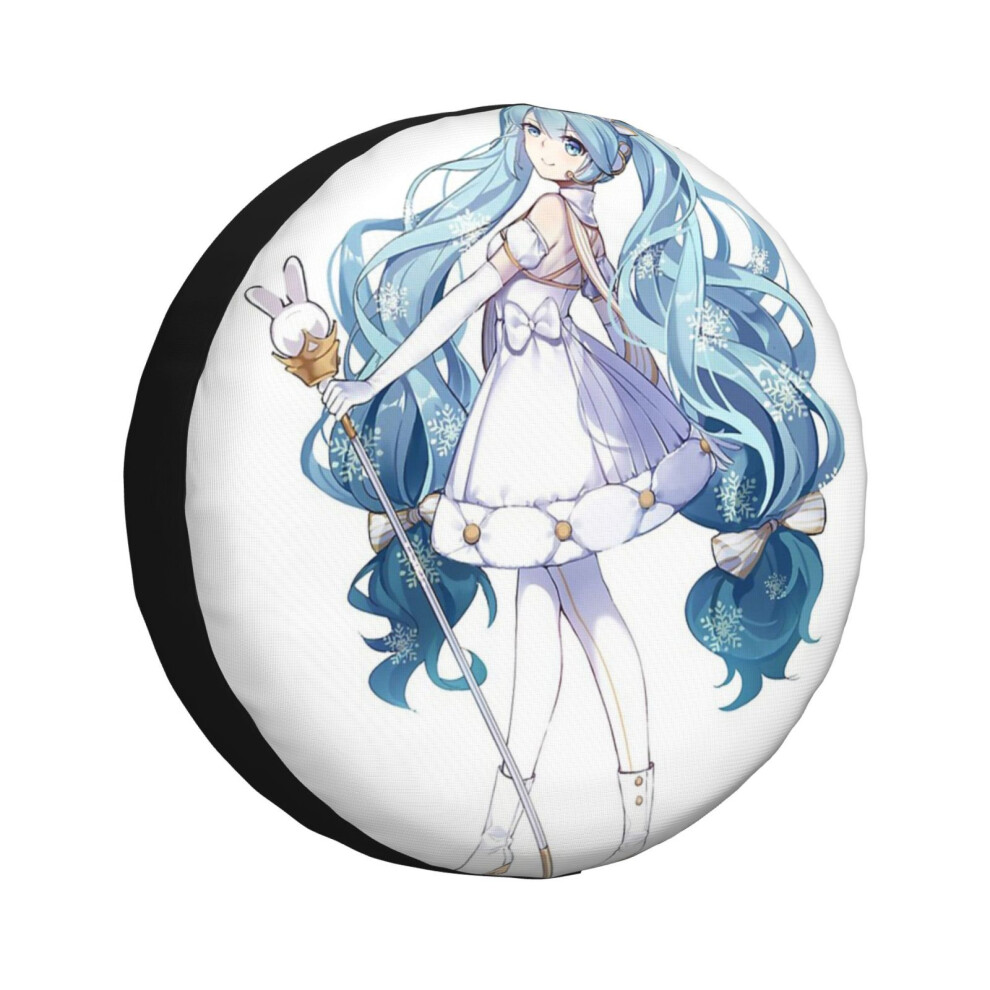 (Miku Hatsune Snow Princess Edition_1355) Spare Tire Cover For Rv Trailer, Waterproof Wheel Covers Protectors Camper Fit For Jeep Wrangler Rv Suv Van 6931076116248