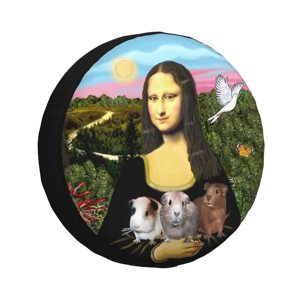 (Mona Lisa And Her Guinea Pigs_1457) Spare Tire Cover For Rv Trailer, Waterproof Wheel Covers Protectors Camper Fit For Jeep Wrangler Rv Suv Van Truck 6931076115241